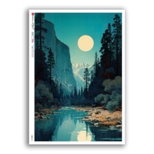 VIEWS-0227. Landscape Rice paper for the decoupage.
