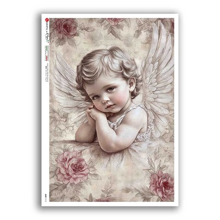 BABY-0113. Rice paper baby for decoupage.