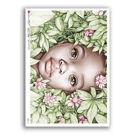 BABY-0120. Rice paper baby for decoupage.