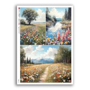 VIEWS-0233. Landscape Rice paper for the decoupage.