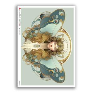 NOUVEAU-0073. Art nouveau Rice Paper for decoupage.