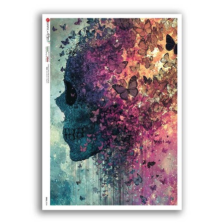SKULL-0054. Skull Rice Paper for decoupage.