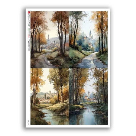 VIEWS-0237. Landscape Rice paper for the decoupage.