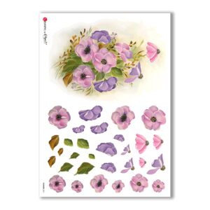 FLOWERS-0261. Rice Paper flowers for decoupage.