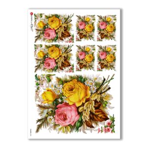 FLOWERS-0300. Victorian Rice Paper flowers for decoupage.