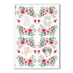 FLOWERS-0312. Victorian Rice Paper flowers for decoupage.