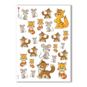 ANIMALS-0003. Animals Rice Paper for decoupage.