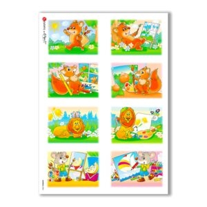 ANIMALS-0006. Animals Rice Paper for decoupage.