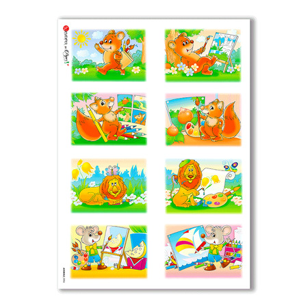 ANIMALS-0006. Animals Rice Paper for decoupage.