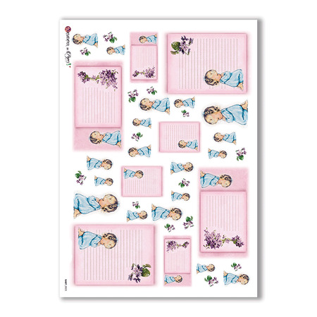 BABY-0025. Rice paper baby for decoupage.