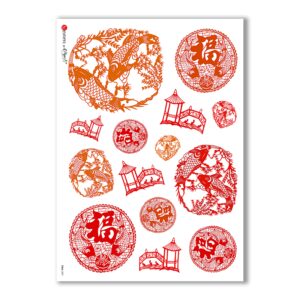 FOLK-0001. Rice Paper ethnic for decoupage.
