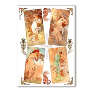 NOUVEAU-0001. Art nouveau Rice Paper for decoupage.