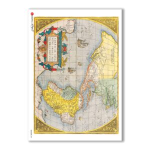 OLD-MAPS-0009. Old maps Rice Paper for decoupage.