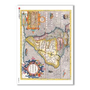 OLD-MAPS-0010. Old maps Rice Paper for decoupage.