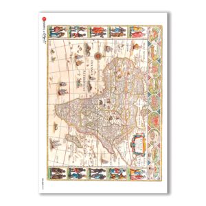 OLD-MAPS-0018. Old maps Rice Paper for decoupage.
