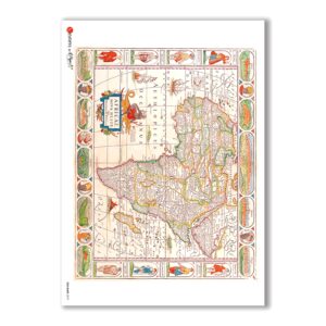 OLD-MAPS-0019. Old maps Rice Paper for decoupage.
