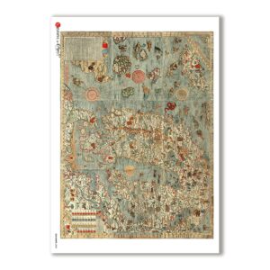 OLD-MAPS-0030. Old maps Rice Paper for decoupage.