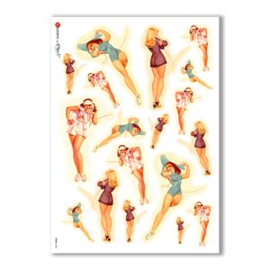 PINUP-0005. Pin-Up Rice Paper for decoupage.