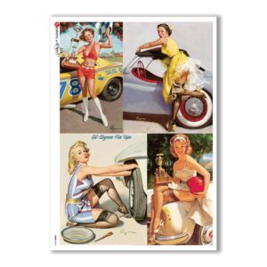 PINUP-0015. Pin-Up Rice Paper for decoupage.