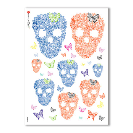 SKULL-0005. Skull Rice Paper for decoupage.