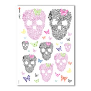 SKULL-0006. Skull Rice Paper for decoupage.