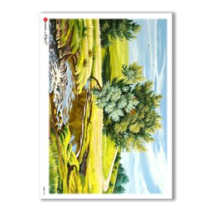 VIEWS-0036. Landscape Rice paper for the decoupage.