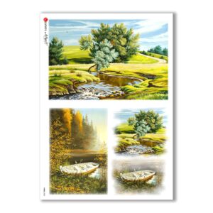 VIEWS-0038. Landscape Rice paper for the decoupage.