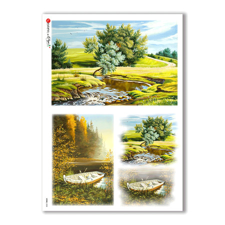 VIEWS-0038. Landscape Rice paper for the decoupage.