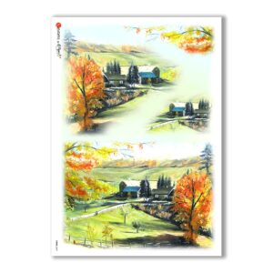 VIEWS-0041. Landscape Rice paper for the decoupage.
