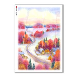 VIEWS-0056. Landscape Rice paper for the decoupage.