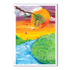 VIEWS-0060. Landscape Rice paper for the decoupage.
