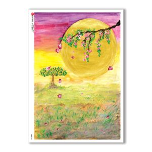 VIEWS-0061. Landscape Rice paper for the decoupage.