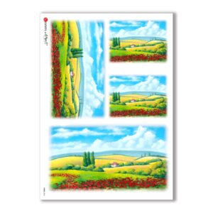 VIEWS-0064. Landscape Rice paper for the decoupage.