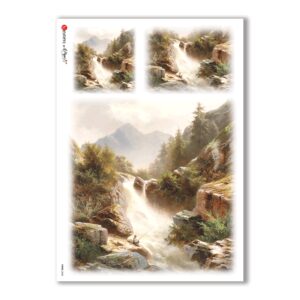 VIEWS-0068. Landscape Rice paper for the decoupage.