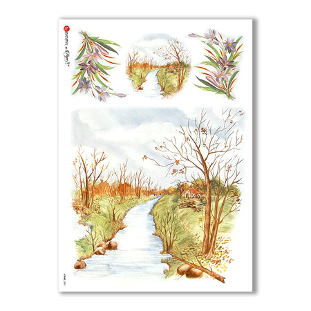 VIEWS-0081. Landscape Rice paper  for the decoupage.