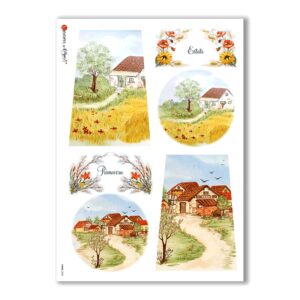 VIEWS-0088. Landscape Rice paper for the decoupage.