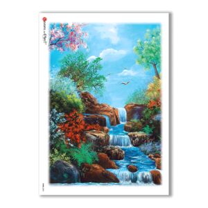 VIEWS-0090. Landscape Rice paper for the decoupage.