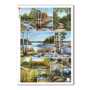 VIEWS-0101. Landscape Rice paper  for the decoupage.
