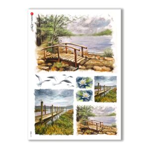 VIEWS-0107. Landscape Rice paper  for the decoupage.