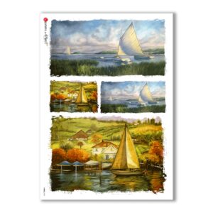 VIEWS-0109. Landscape Rice paper  for the decoupage.