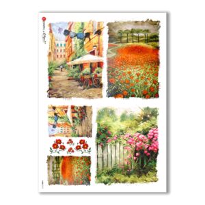 VIEWS-0113. Landscape Rice paper  for the decoupage.