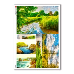 VIEWS-0134. Landscape Rice paper for the decoupage.