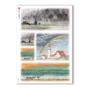 VIEWS-0136. Landscape Rice paper for the decoupage.