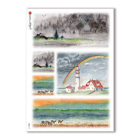VIEWS-0136. Landscape Rice paper  for the decoupage.