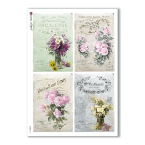 FLOWERS-0319. Victorian Rice Paper flowers for decoupage.