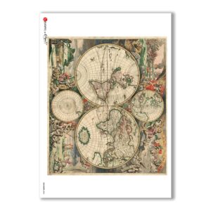 OLD-MAPS-0034. Old maps Rice Paper for decoupage.