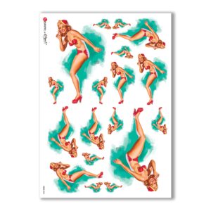 PINUP-0020. Pin-Up Rice Paper for decoupage.