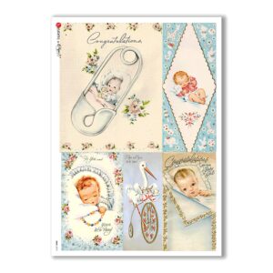 BABY-0070. Rice paper baby for decoupage.