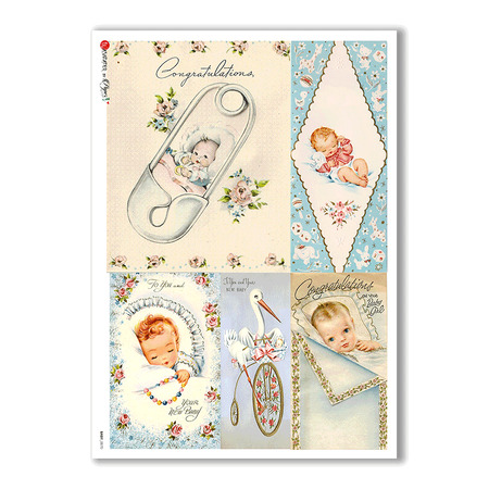 BABY-0070. Rice paper baby for decoupage.