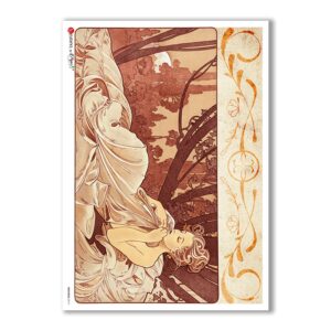 NOUVEAU-0014. Art nouveau Rice Paper for decoupage.